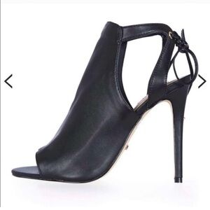 Leather Open Toe Strappy Heels